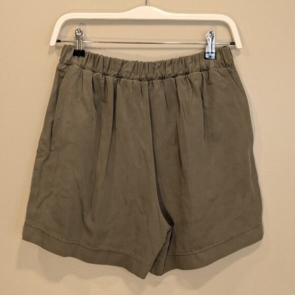 Nation LTD Shorts Pleated Elastic Waist Pockets Neutral Lightweight - Size S - Picture 2 of 5